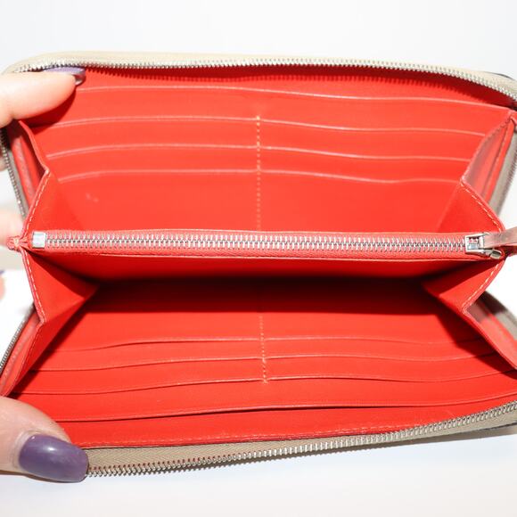 Celine Taupe Leather Zippy Wallet - Picture 6 of 9